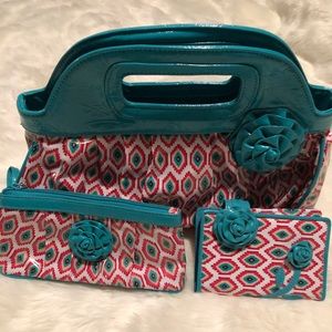 Vera Bradley Handbag with small wallet & wristlet